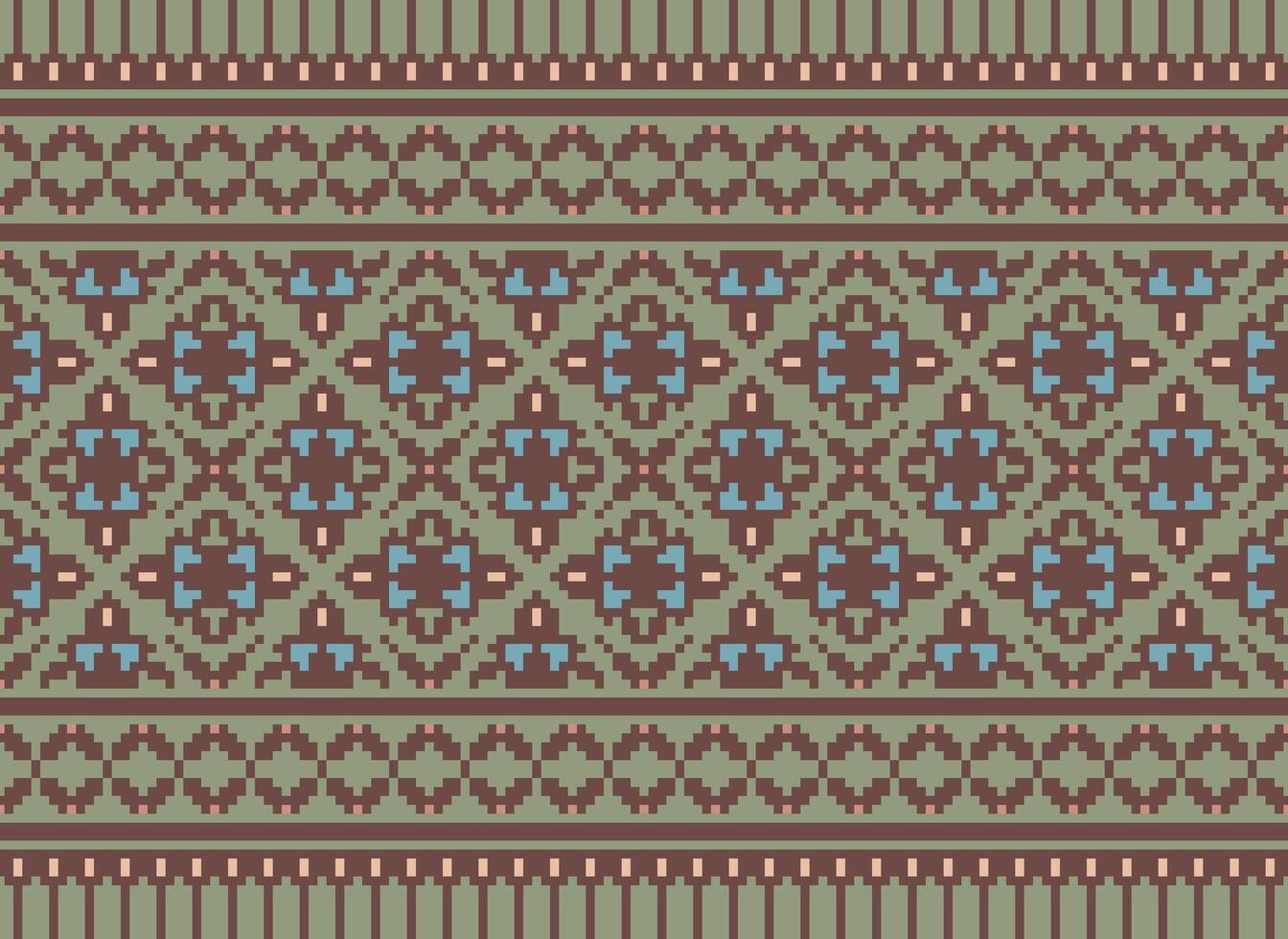 étnico geométrico sin costura tela modelo cruzar puntada. ikat bordado oriental píxel modelo crema antecedentes. resumen, vector, ilustración. textura, cruz puntada,bufanda,decoración,motivos,papel tapiz. vector