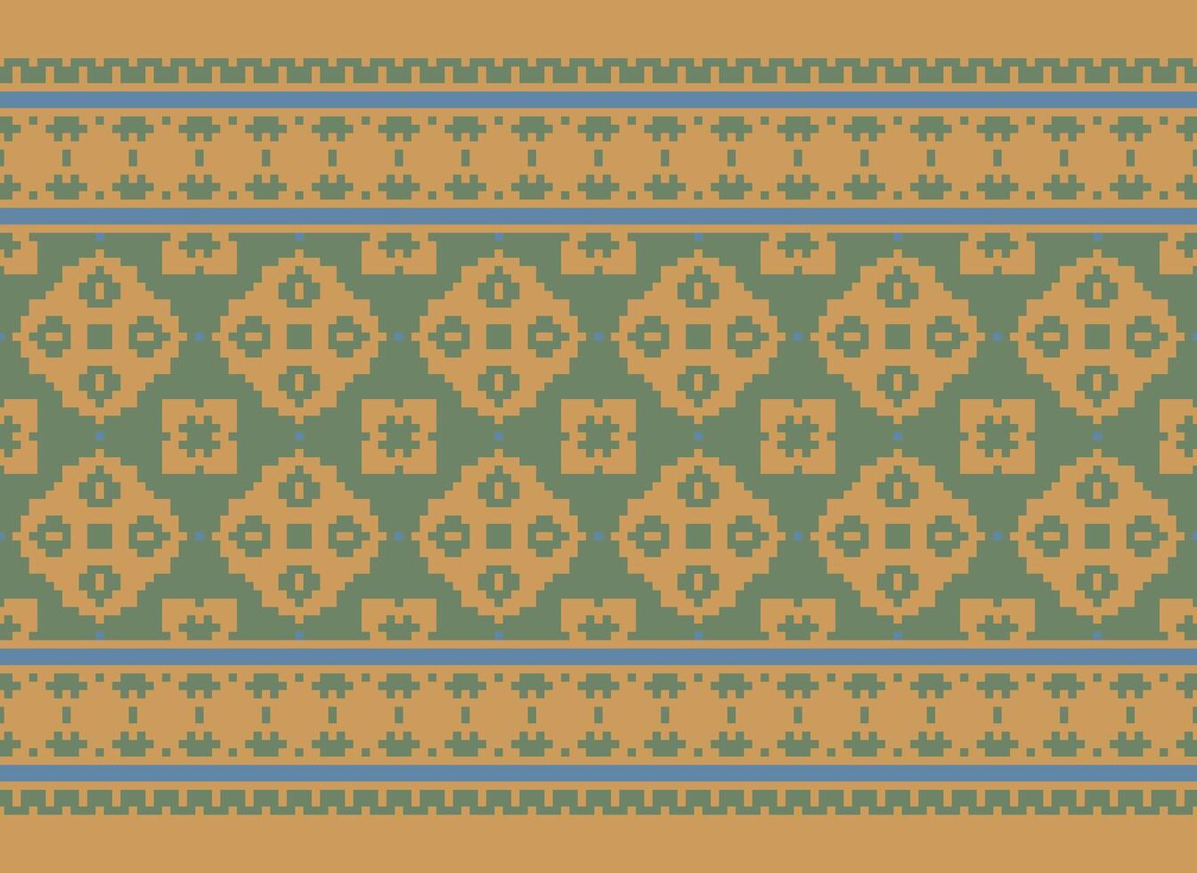 Ethnic Geometric Seamless Fabric Pattern Cross Stitch. Ikat Embroidery Oriental Pixel Pattern Cream Background. Abstract,vector,illustration. Texture,cross Stitch,scarf,decoration,motifs,wallpaper. vector