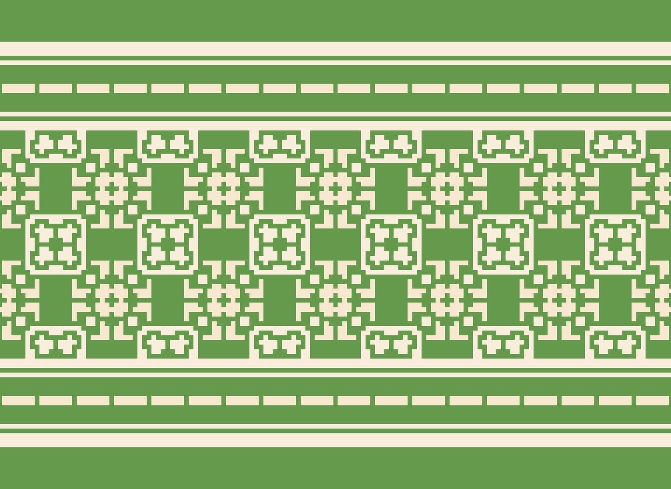 Cross Stitch Border. Embroidery Cross Stitch. Ethnic Patterns. Geometric Ethnic Indian pattern. Native Ethnic pattern.Texture Textile Fabric Clothing Knitwear print. Pixel Horizontal Seamless Vector. vector