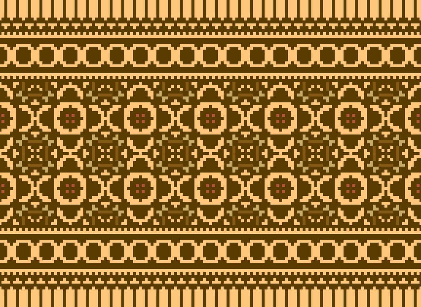 Cross Stitch Border. Embroidery Cross Stitch. Ethnic Patterns. Geometric Ethnic Indian pattern. Native Ethnic pattern.Texture Textile Fabric Clothing Knitwear print. Pixel Horizontal Seamless Vector. vector