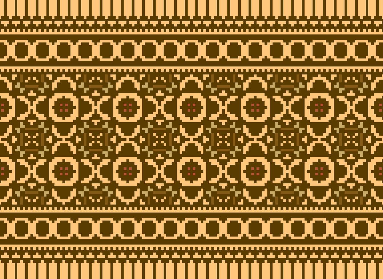 Cross Stitch Border. Embroidery Cross Stitch. Ethnic Patterns. Geometric Ethnic Indian pattern. Native Ethnic pattern.Texture Textile Fabric Clothing Knitwear print. Pixel Horizontal Seamless Vector. vector