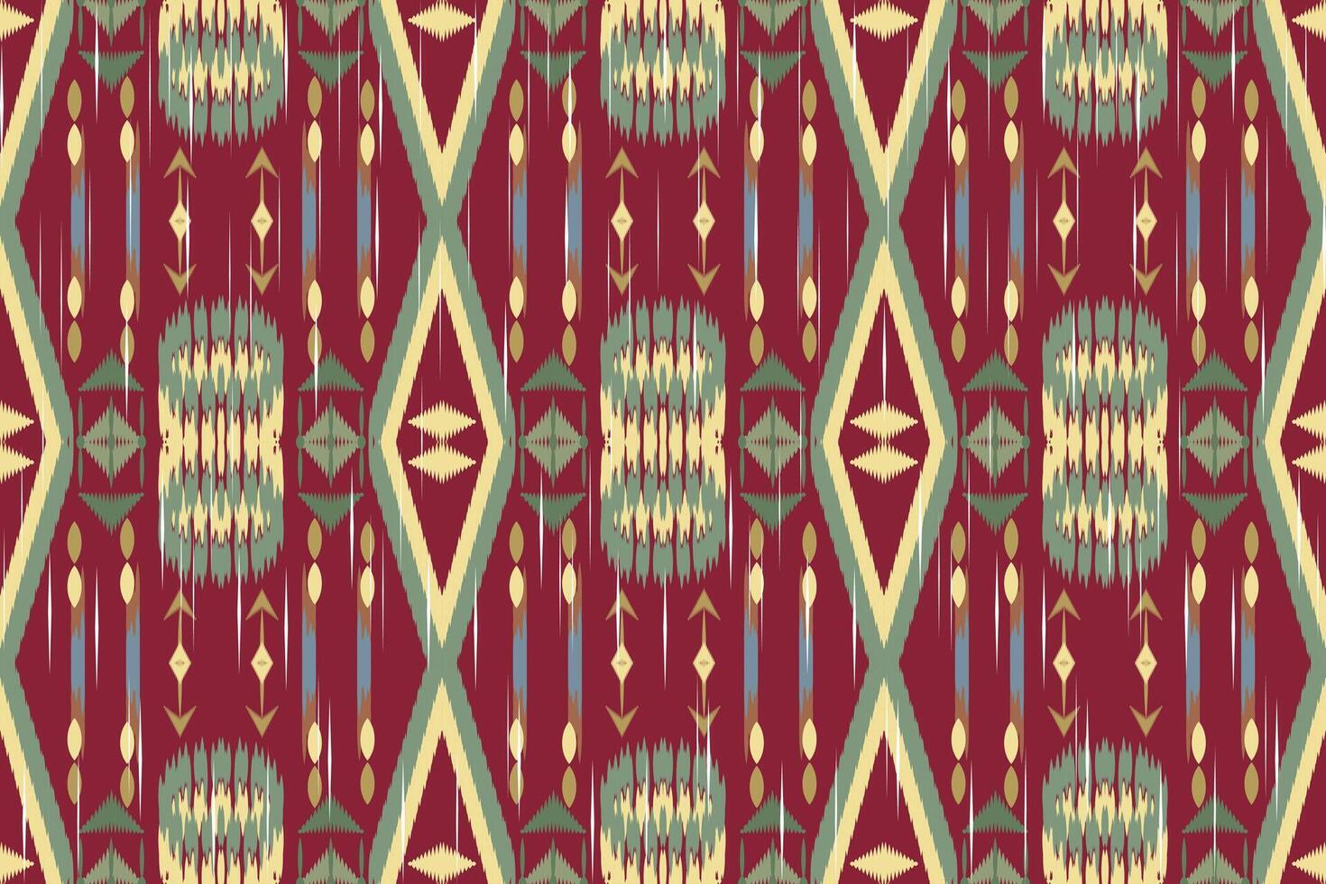 Ikat Paisley Embroidery on the Fabric in Indonesia,india and Asian countries.geometric Ethnic Oriental Seamless pattern.aztec Style. illustration.design for Texture,fabric,clothing,wrapping,carpet. vector