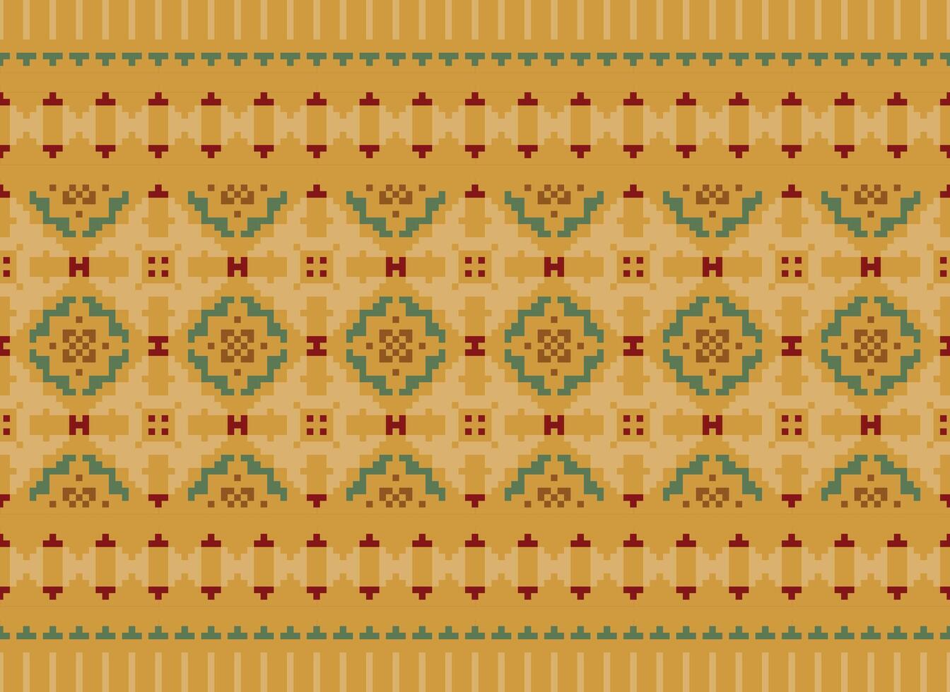 cruzar puntada bordado. étnico patrones. nativo estilo. tradicional diseño para textura, textil, tela, ropa, prendas de punto, impresión. geométrico píxel horizontal sin costura vector. vector