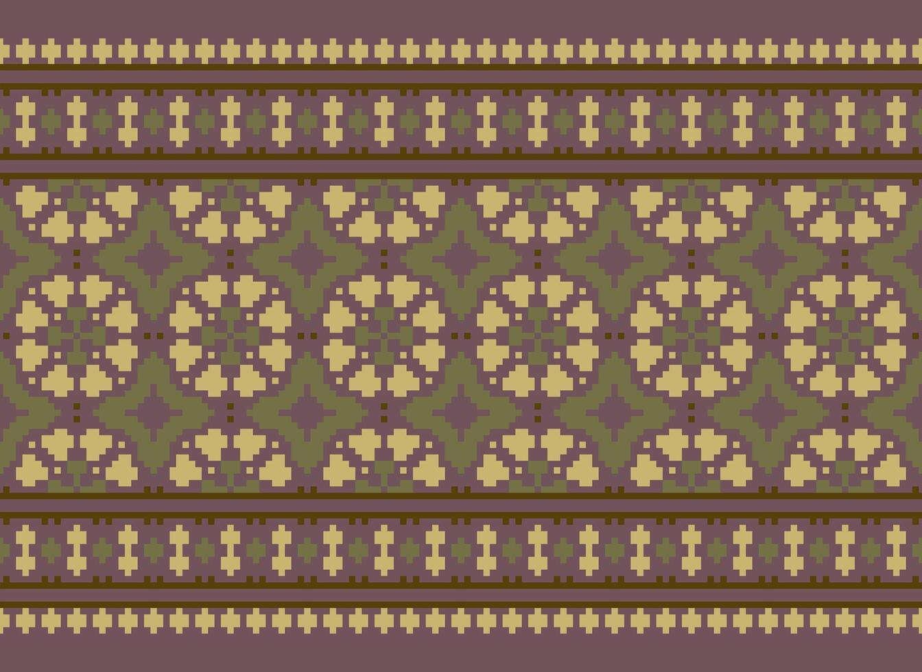 Cross Stitch Border. Embroidery Cross Stitch. Ethnic Patterns. Geometric Ethnic Indian pattern. Native Ethnic pattern.Texture Textile Fabric Clothing Knitwear print. Pixel Horizontal Seamless Vector. vector