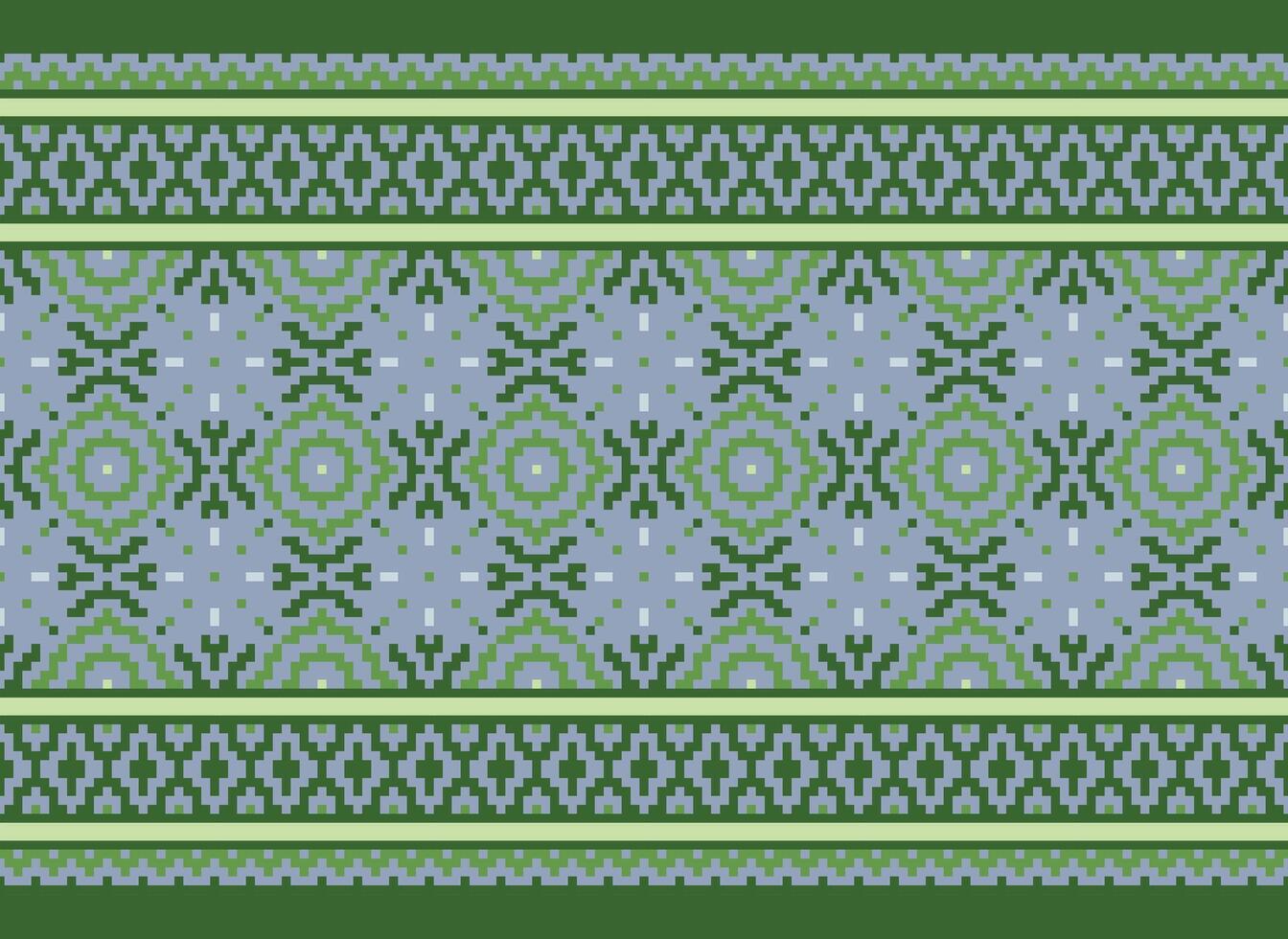 Cross Stitch Border. Embroidery Cross Stitch. Ethnic Patterns. Geometric Ethnic Indian pattern. Native Ethnic pattern.Texture Textile Fabric Clothing Knitwear print. Pixel Horizontal Seamless Vector. vector