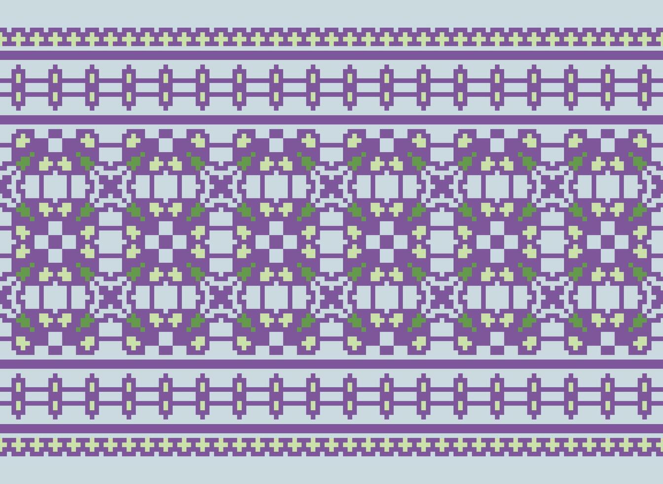 cruzar puntada borde. bordado cruzar puntada. étnico patrones. geométrico étnico indio modelo. nativo étnico patrón.textura textil tela ropa prendas de punto impresión. píxel horizontal sin costura vector. vector