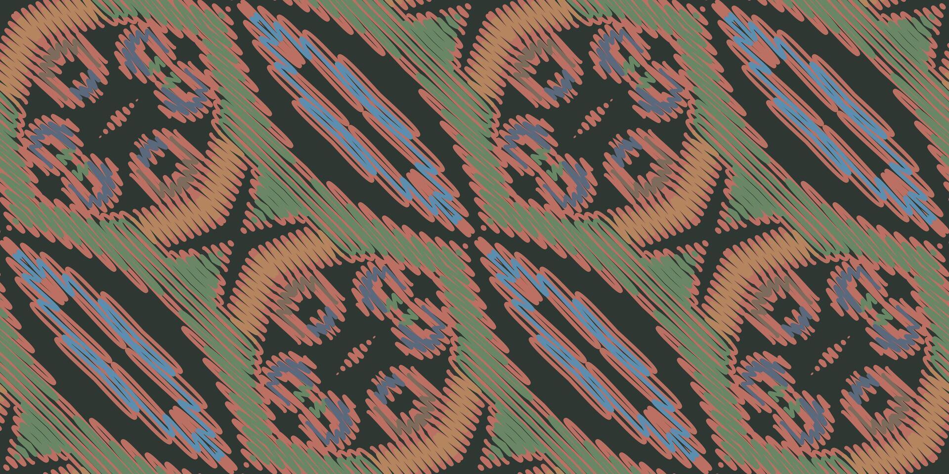 African Ikat Paisley Embroidery. Geometric Ethnic Oriental Seamless Pattern Traditional Background. Aztec Style Abstract Vector Illustration. Design for Texture, Fabric, Clothing, Wrapping, Carpet.