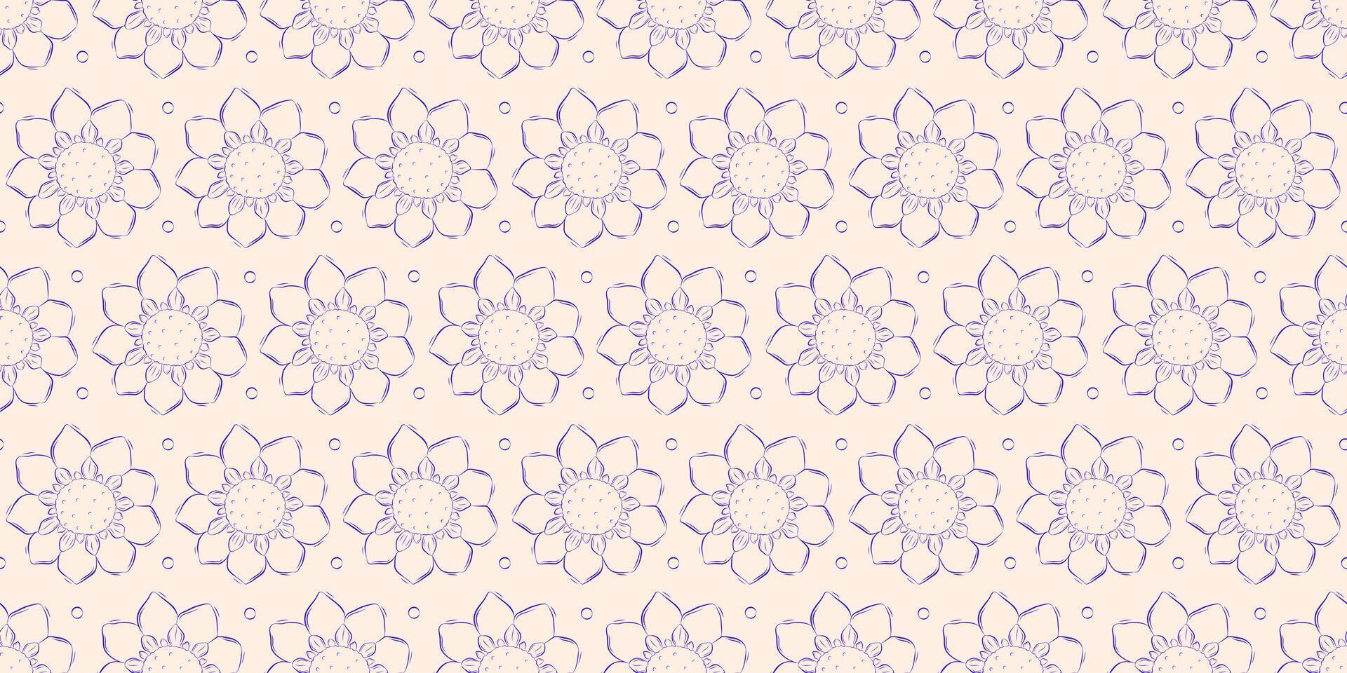 Seamless pattern with sunflowers. Summer background. Packaging design, textiles in retro style. Vector illustration