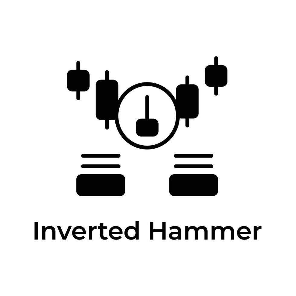 Inverted hammer icon in modern style, trading related vector