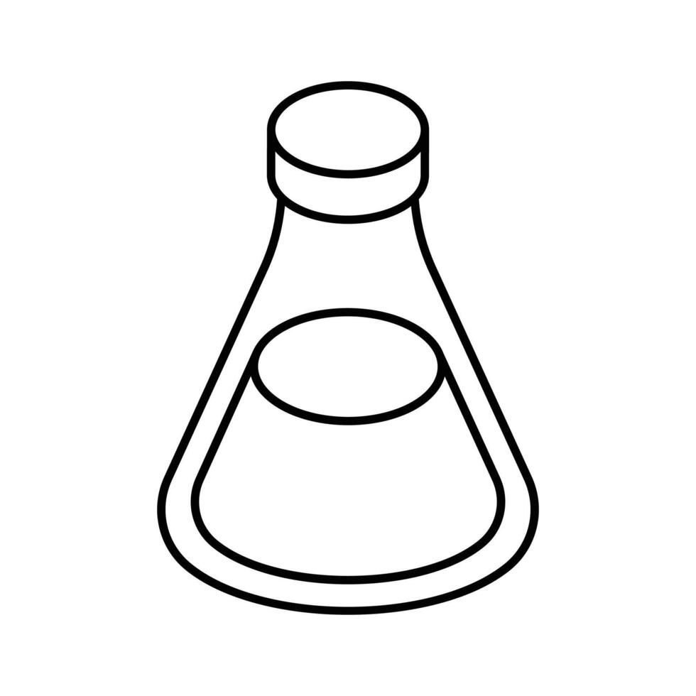 Liquid inside flask showing concept of lab experiment, medical research vector design