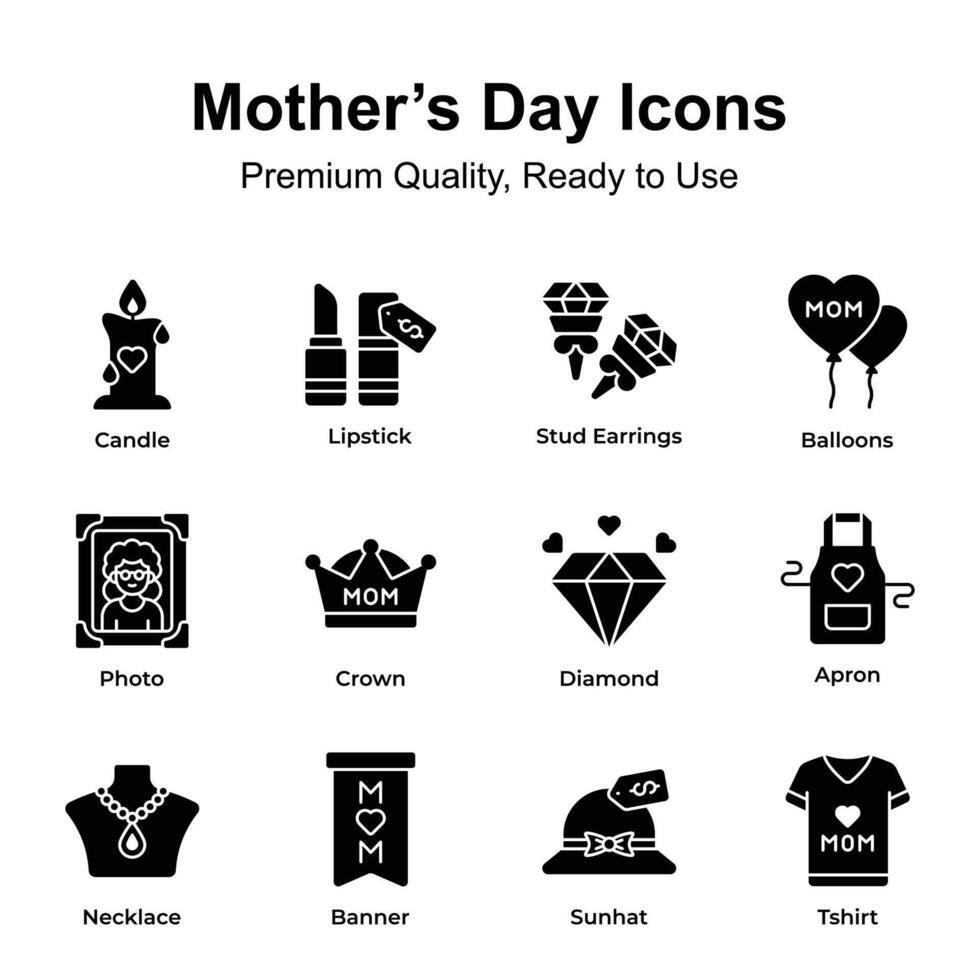 Take a look at this amazing mothers day icons set in modern style vector