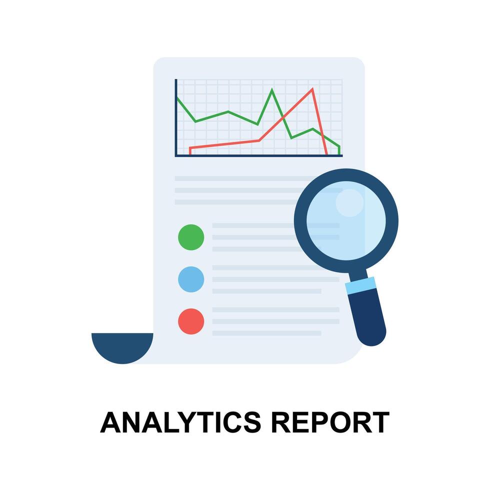 Well designed flat style Analytical report icon design, ready to use vector