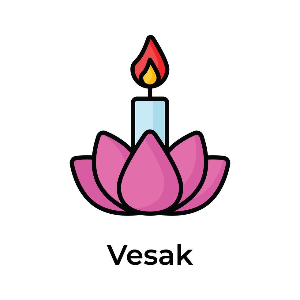 Get your hold on this beautifully designed vesak icon, ready for premium use vector