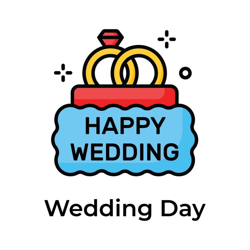 Have a look at this amazing icon of happy wedding, editable vector