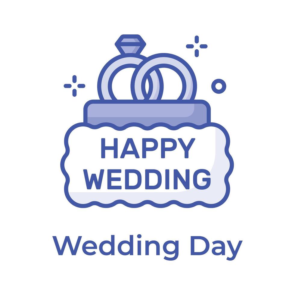 Have a look at this amazing icon of happy wedding, editable vector