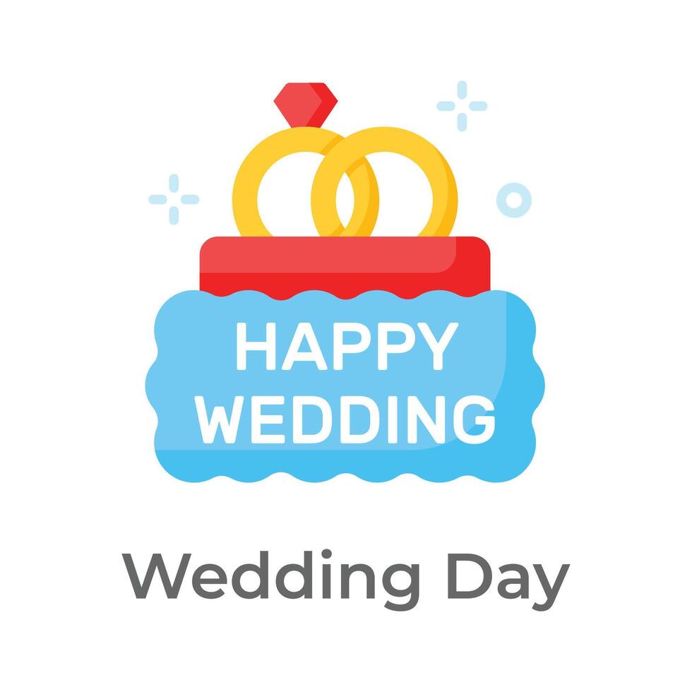 Have a look at this amazing icon of happy wedding, editable vector