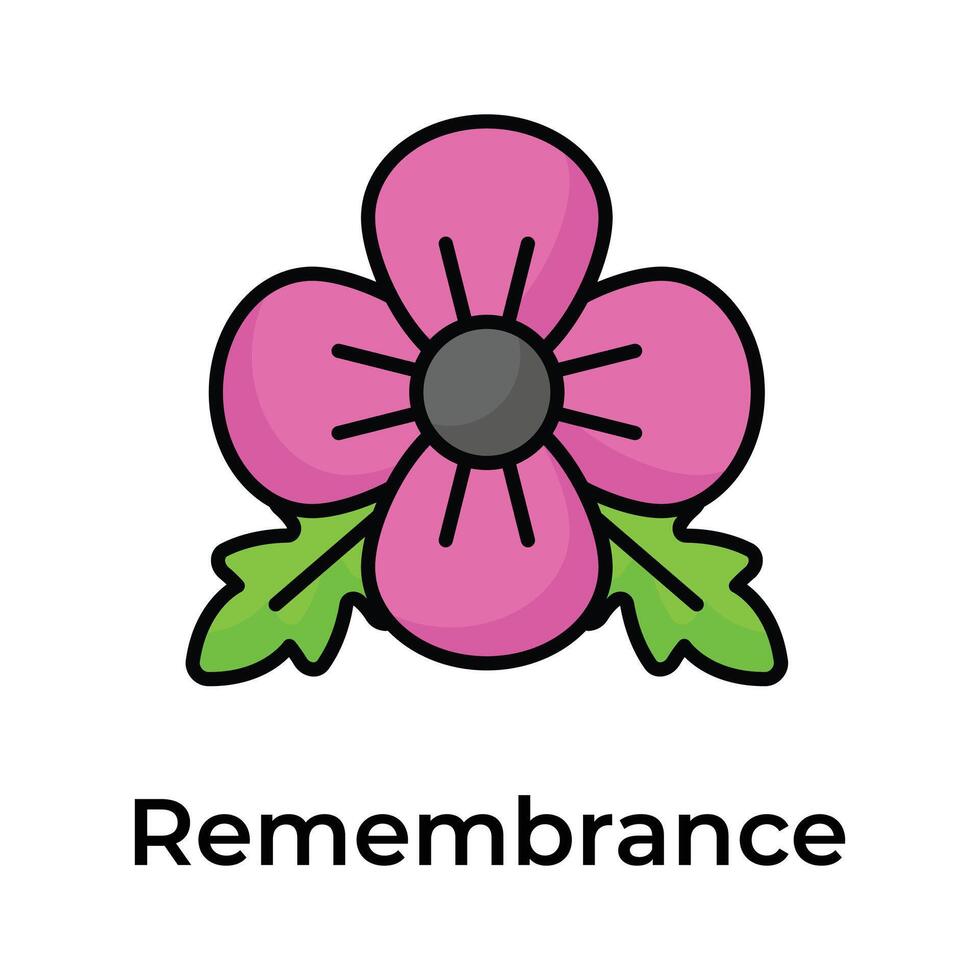 An icon of poppy flower showing concept icon of remembrance day vector