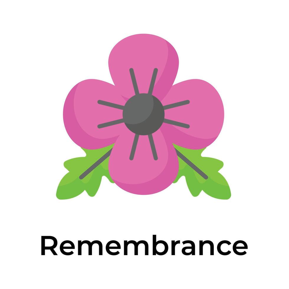 An icon of poppy flower showing concept icon of remembrance day vector