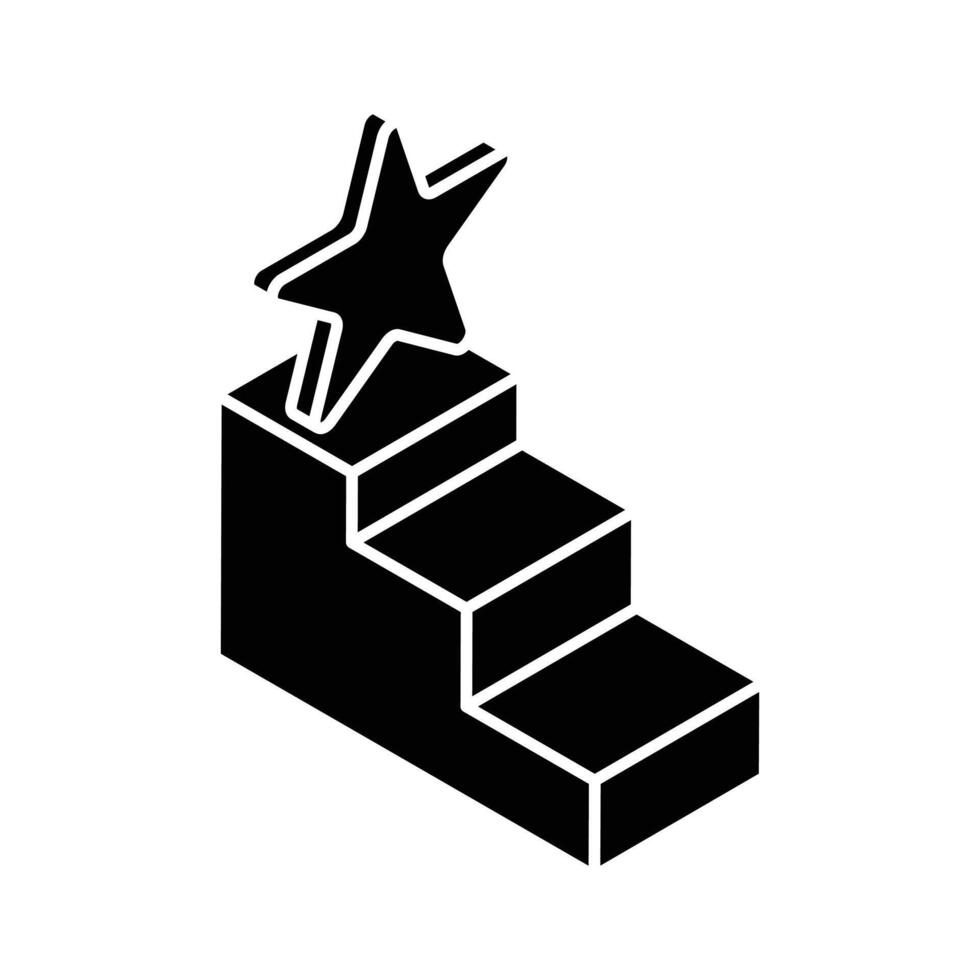 Grab this beautifully designed isometric icon of podium, mission, aim, position podium vector