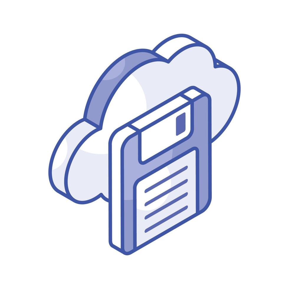 Premium vector of cloud storage isometric style, editable icon