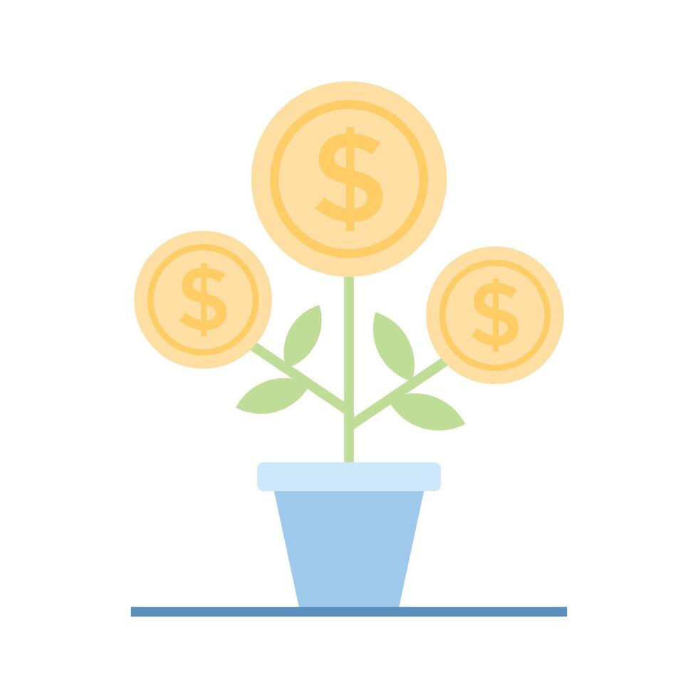 Grab this carefully crafted money plant vector, icon of business development vector