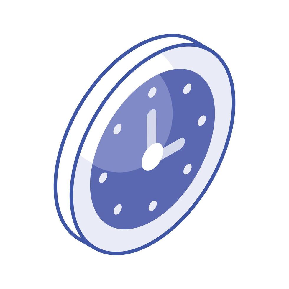 un isométrica icono de alarma reloj en editable estilo, fácil a utilizar y descargar vector