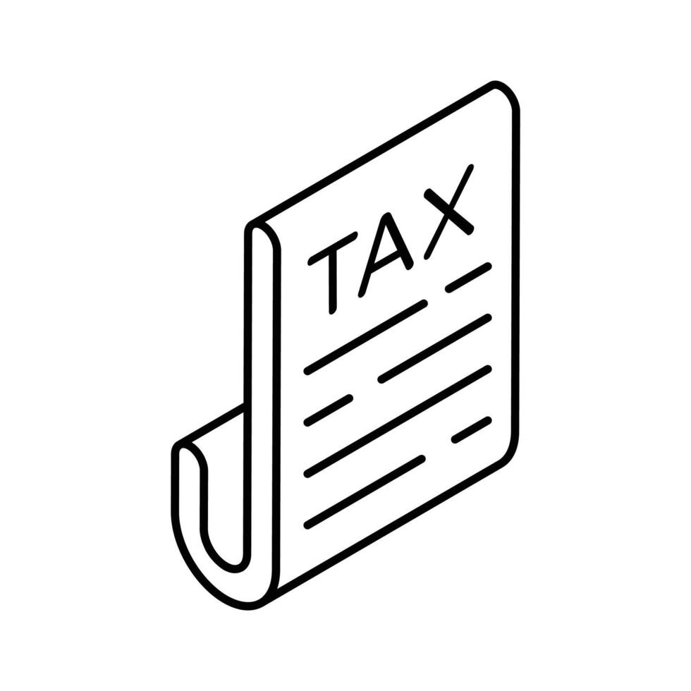 Have a look at this amazing isometric icon of tax report in trendy style vector