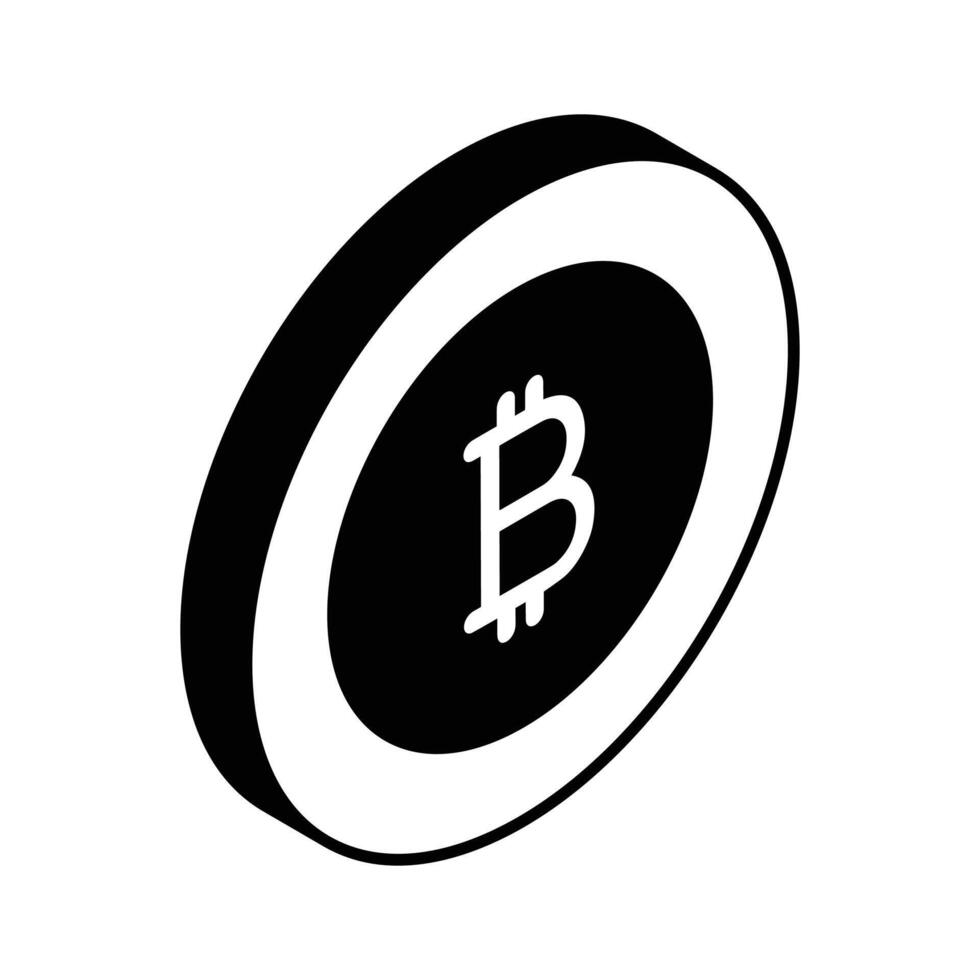 Well designed icon of Bitcoin isometric style, cryptocurrency coin vector design