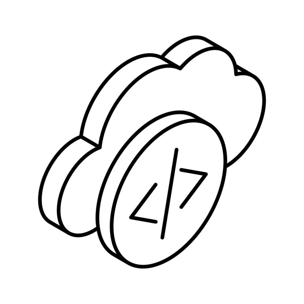 Creative isometric icon of cloud coding, ready to use and download vector
