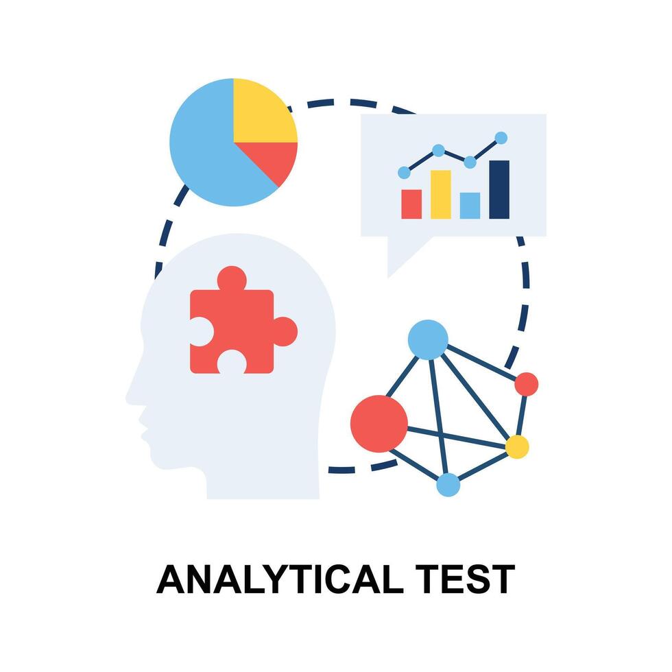 Analytical test flat concept vector design isolated on white background