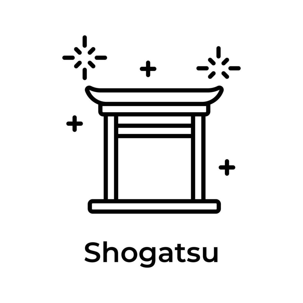 Japanese new year icon in unique style, Shogatsu vector design