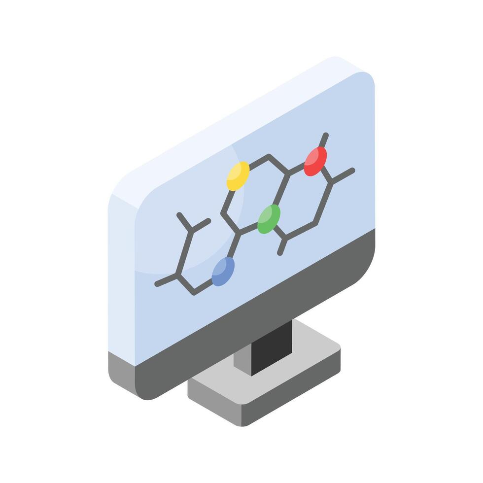 Catch a sight at this beautifully designed isometric icon of molecular structure vector