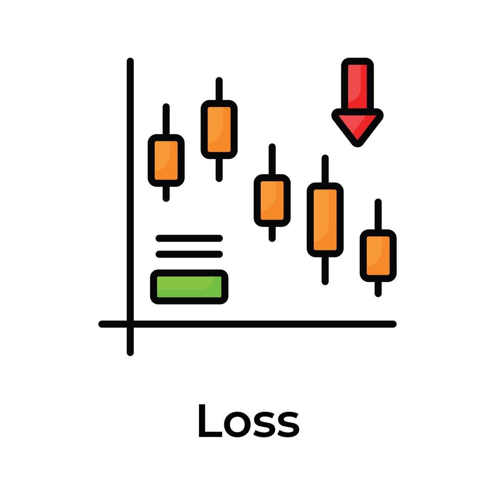 Rescission chart in modern design style, concept of business loss vector