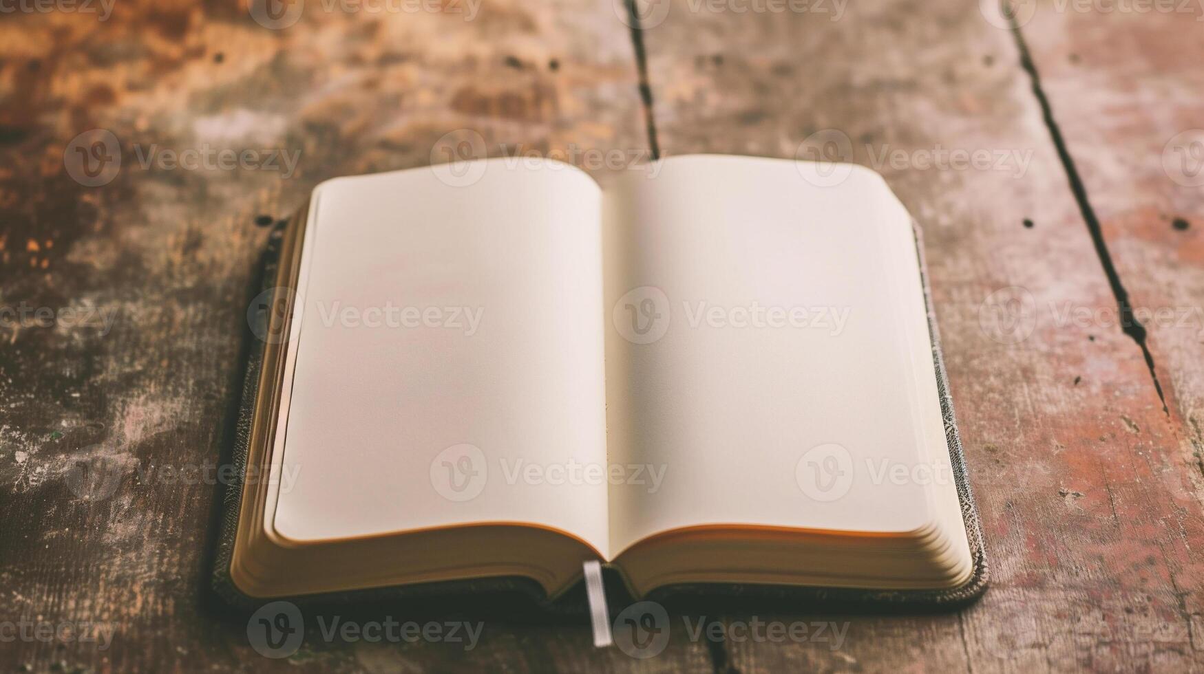 AI generated Blank book on grunge background photo