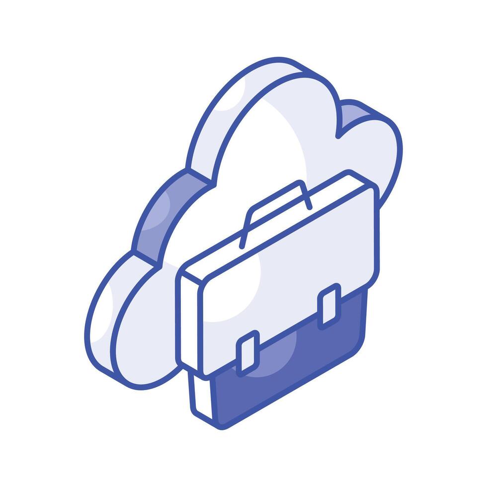 Have a look at this amazing isometric icon of cloud portfolio, cloud management vector design