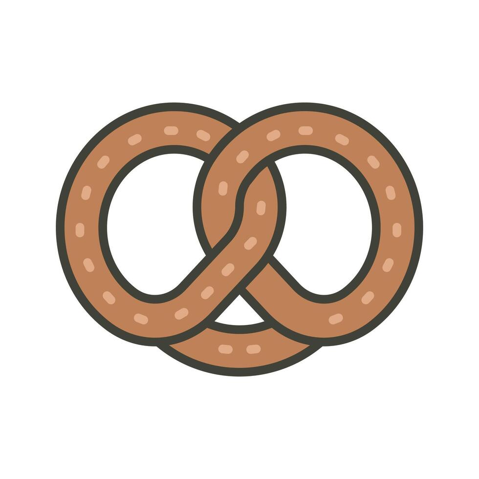 Premium icon of pretzel, sweet pretzel, baked food concept vector