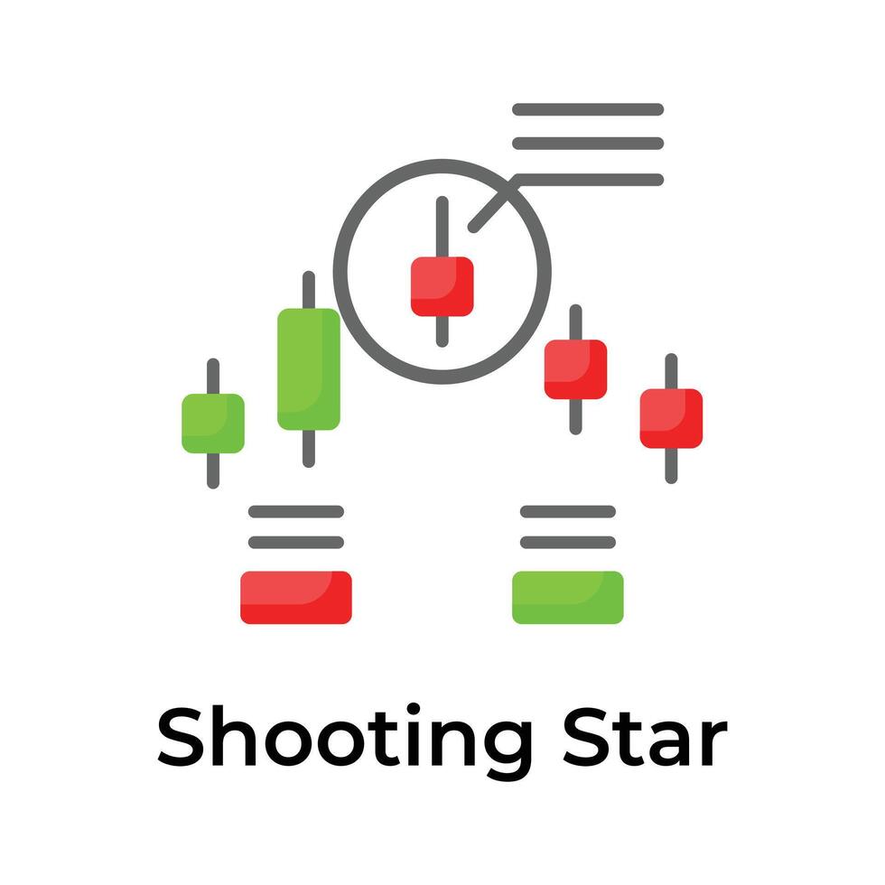 Shooting star icon in modern style, trading related vector