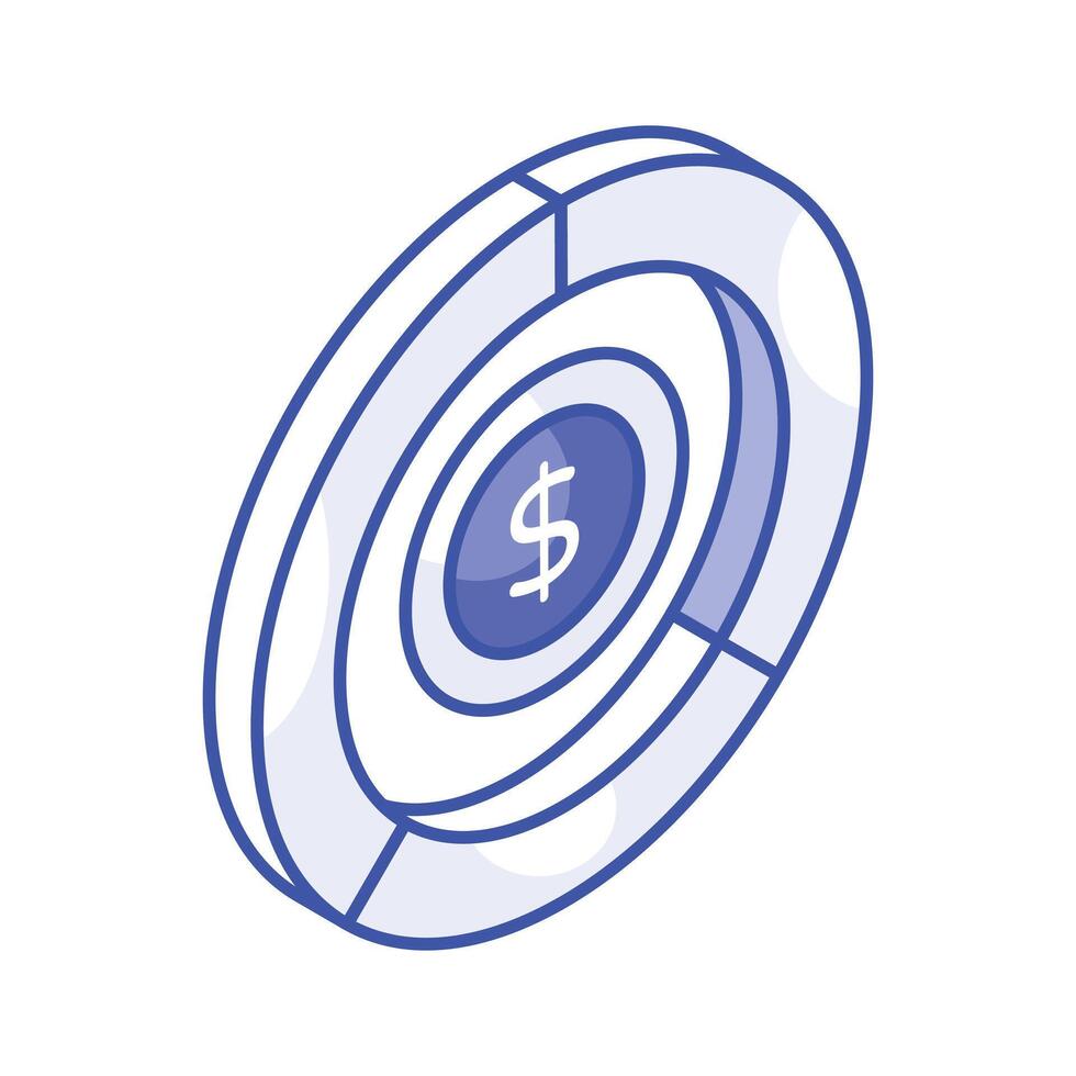 Grab this carefully crafted isometric icon of financial analysis, business analysis vector