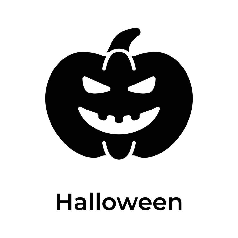 Creatively crafted unique icon of scary pumpkin in editable style, halloween concept vector