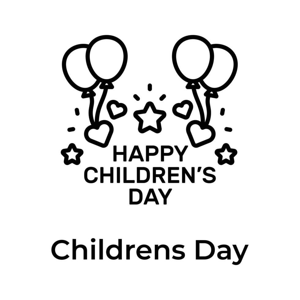 Creatively crafted happy Children day icon in trendy style vector
