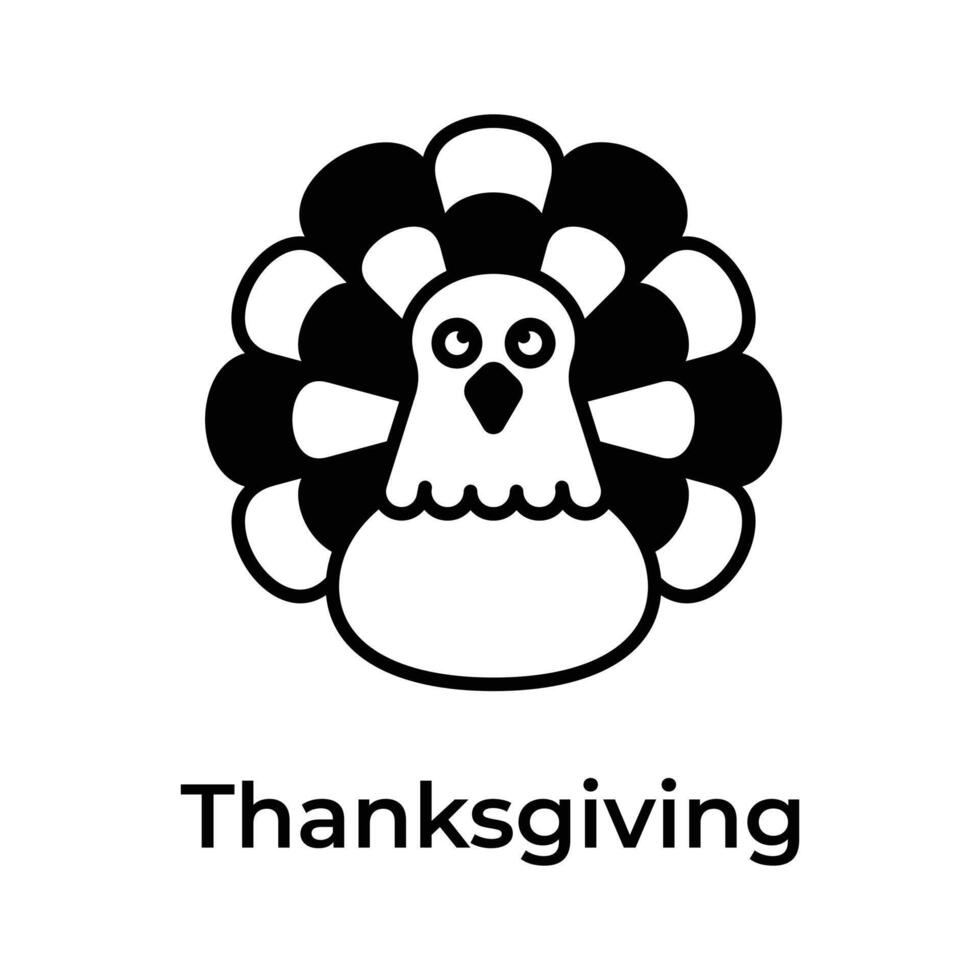 Chicken turkey vector design, thanksgiving icon in modern design style