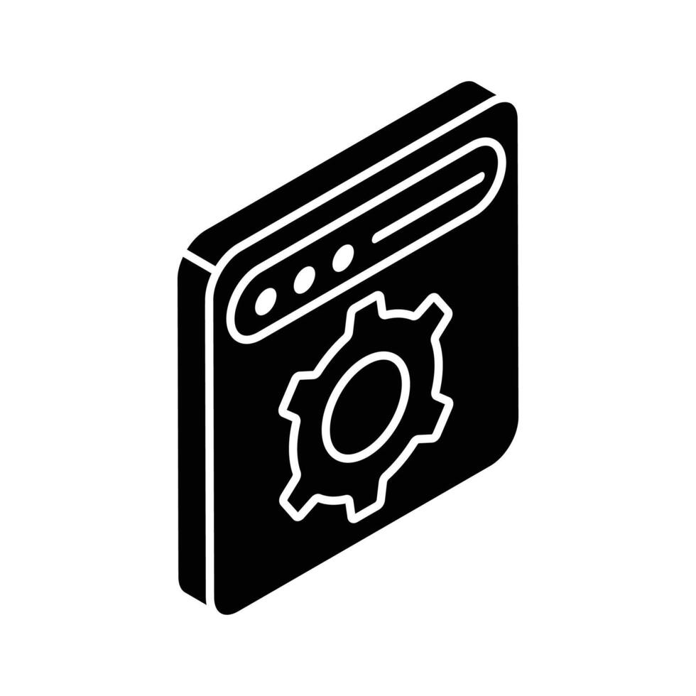 Get your hands on this beautifully designed isometric vector of web development, website configuration icon design