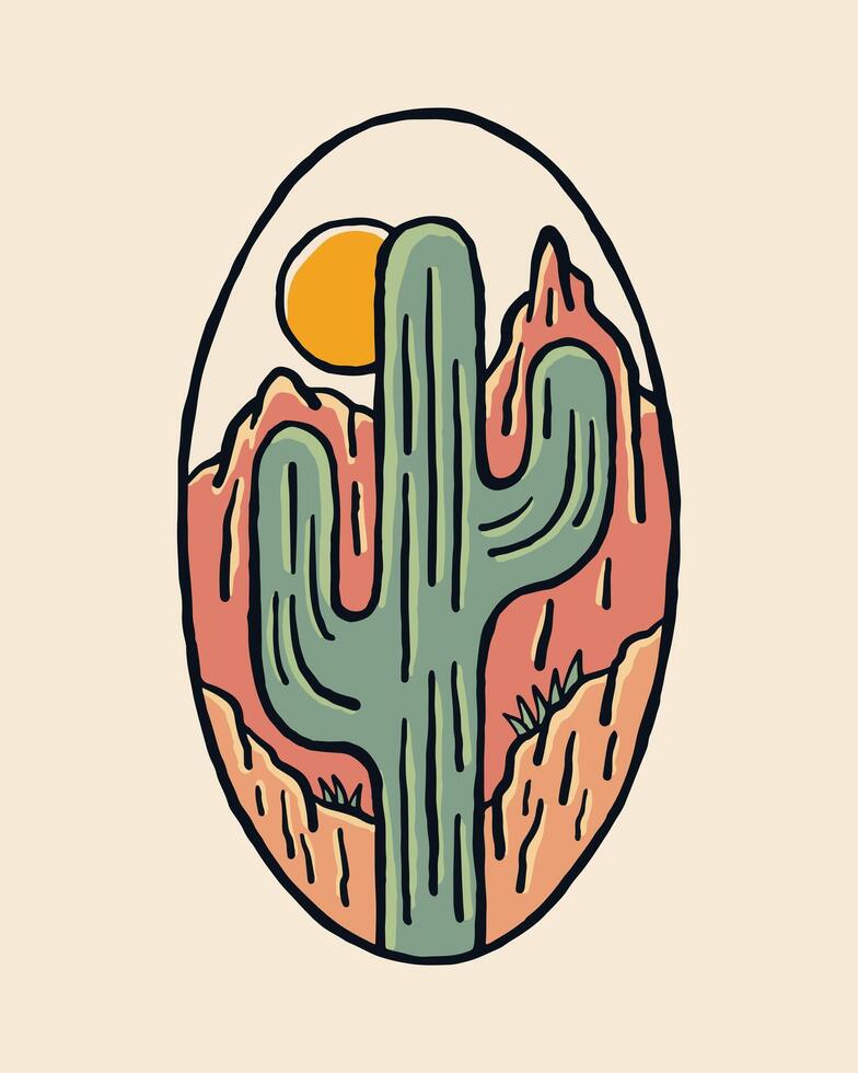 el belleza de salvaje Desierto Clásico diseño ilustración vector