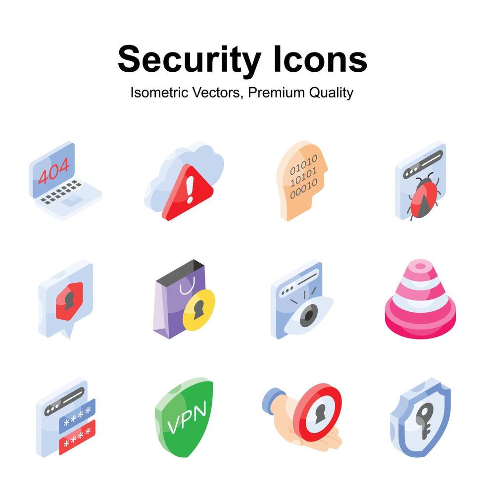 Take a look at this beautifully designed security icons set in modern style vector