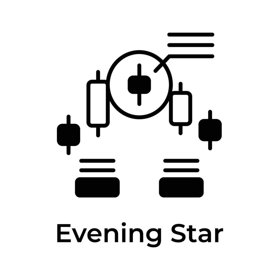 noche estrella icono en moderno estilo, comercio relacionado vector