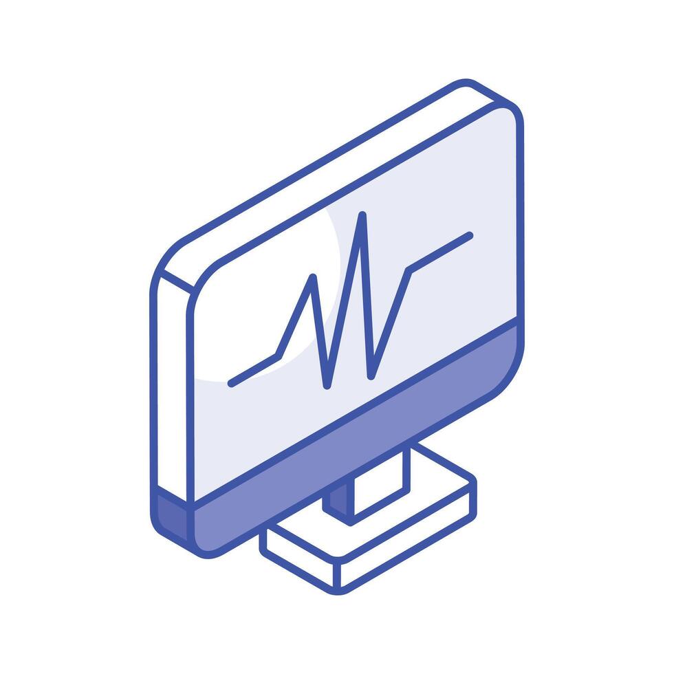 Grab this amazing icon of health monitoring, vector of electrocardiogram in modern style