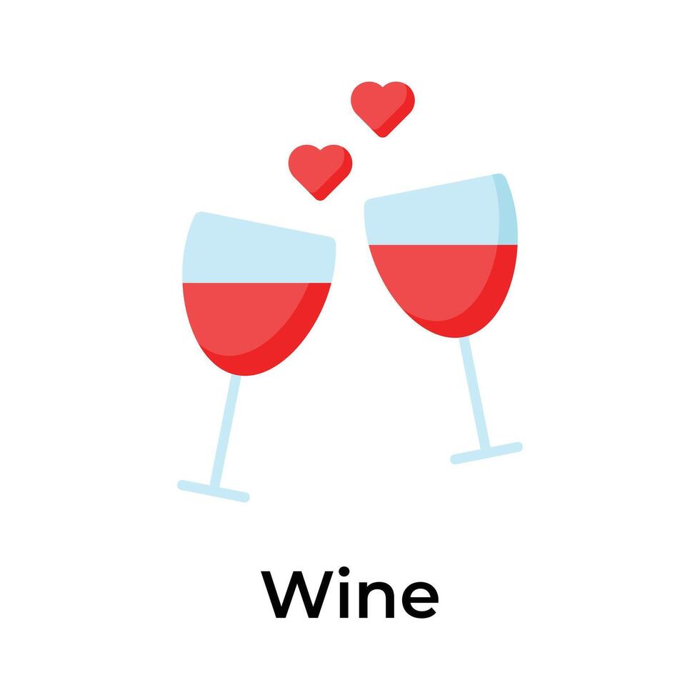Wine glasses, toasting, premium icon of cheers in trendy style vector