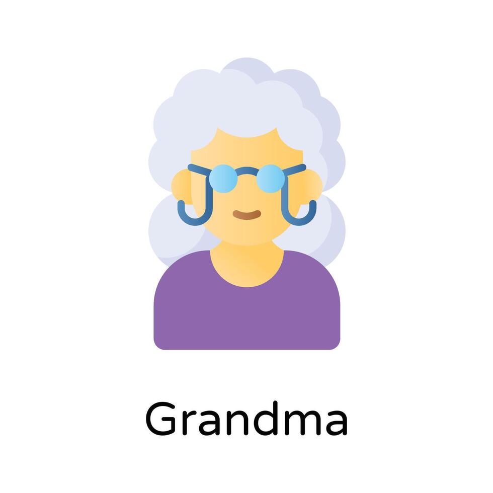 Grama avatar vector design, ready for premium use