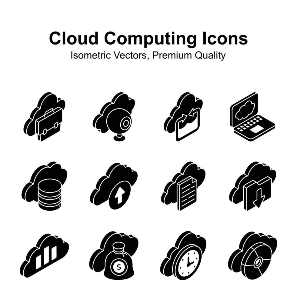 Have a look at this beautiful and amazing cloud computing isometric vectors set