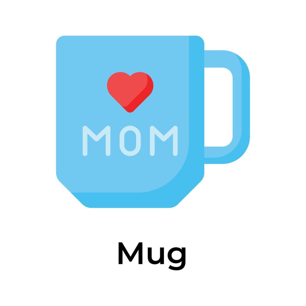 Mothers day gift, best mom, icon of mug in editable style vector